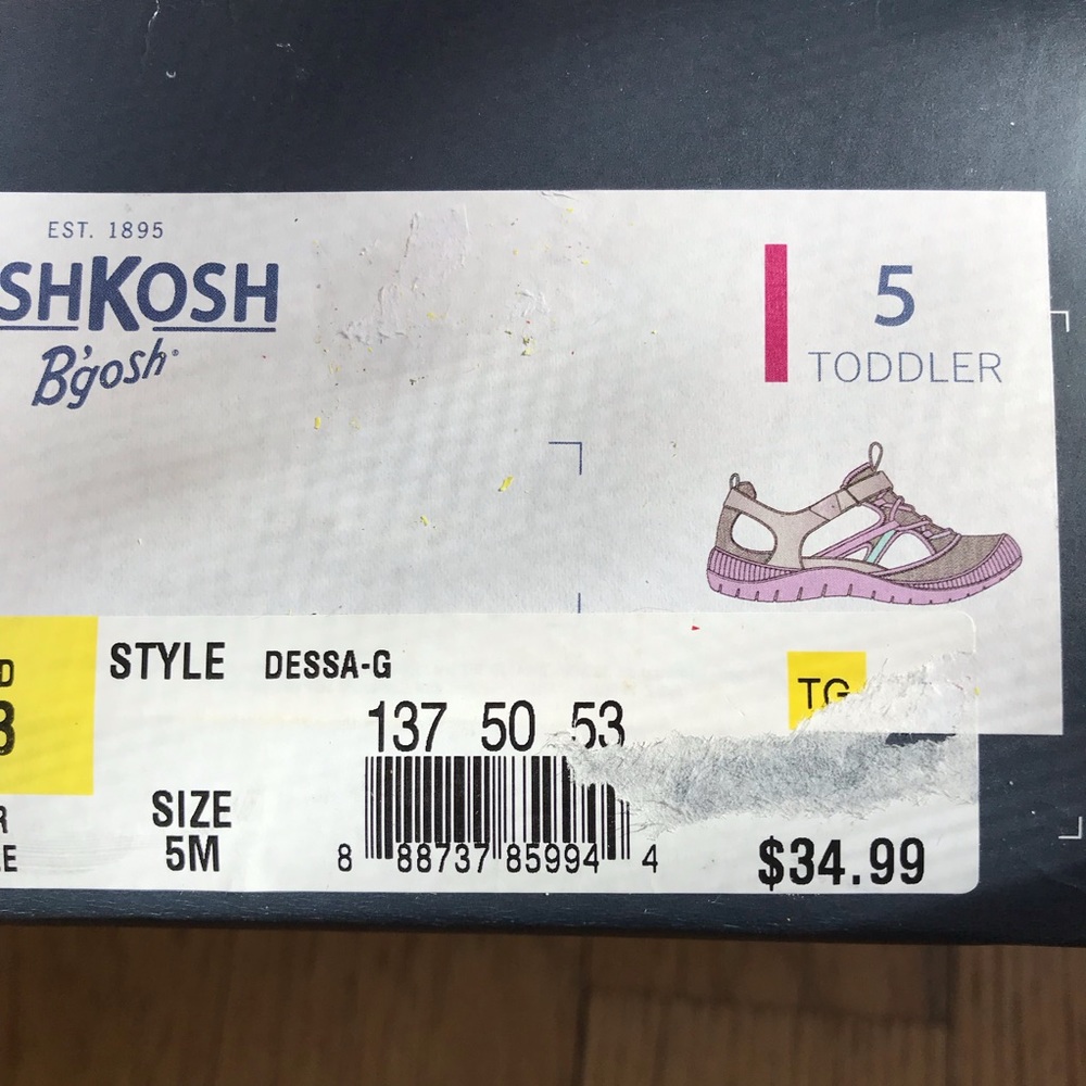 NWT Oshkosh lilac and silver sneaker/sandals - Picture 6 of 6